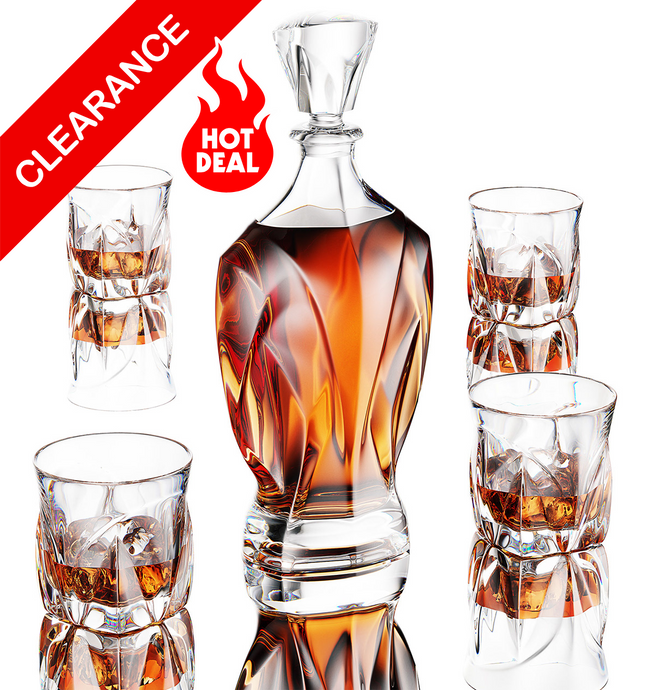 Aegis Luxury Glassware Decanter & Glass Set – Precision. Elegance. Durability (Damaged Packaging)